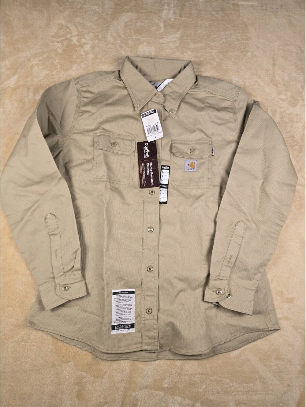 Carhartt Women's Flame Resistant Women's Force Cotton Hybrid Shirt Size Large